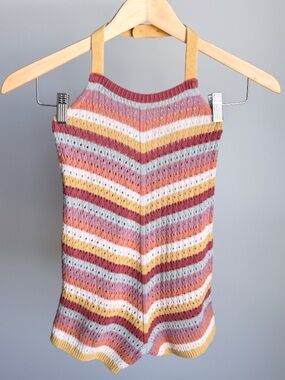 Zara Kids Knit Chevron Striped Halter Romper 3-4Y